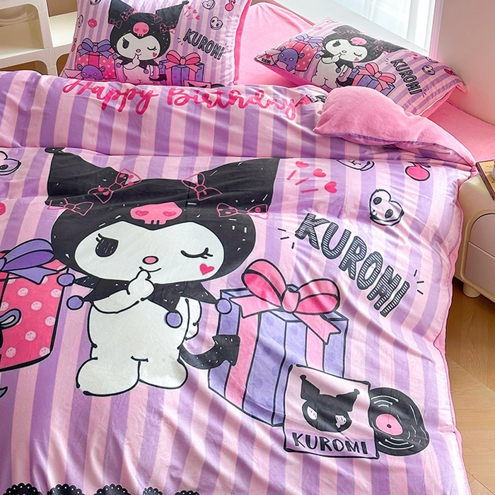 91家纺网 家纺一手货源 找家纺 ds生活馆 2026新款大版卡通水晶绒牛奶绒单被套 礼物库米