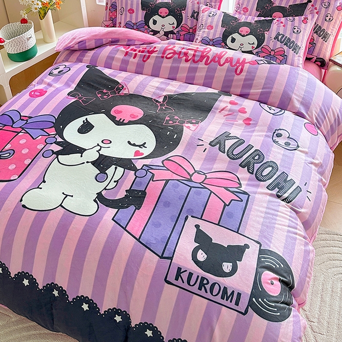 91家纺网 家纺一手货源 找家纺 ds生活馆 2026新款大版卡通水晶绒牛奶绒单被套 礼物库米