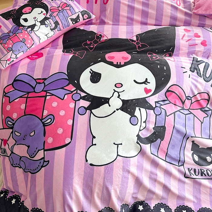 91家纺网 家纺一手货源 找家纺 ds生活馆 2026新款大版卡通水晶绒牛奶绒单被套 礼物库米