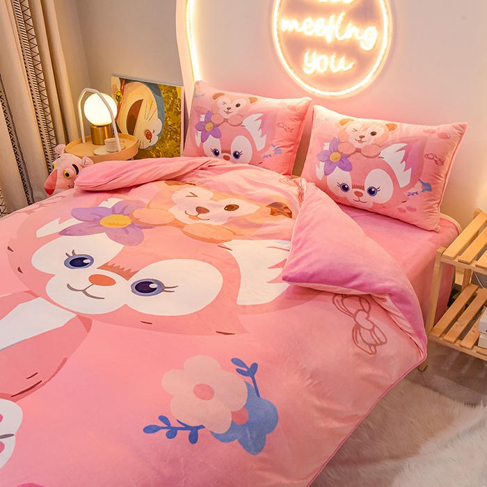 ds生活馆 2026新款大版卡通水晶绒牛奶绒单被套 玲娜贝尔
