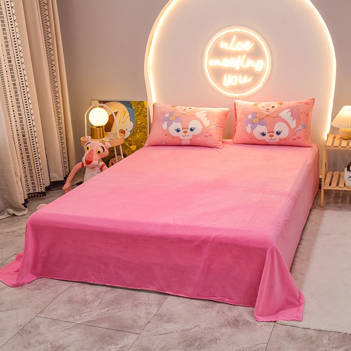 91家纺网 家纺一手货源 找家纺 ds生活馆 2026新款大版卡通水晶绒牛奶绒单被套 玲娜贝尔