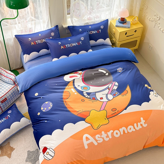 91家纺网 家纺一手货源 找家纺 ds生活馆 2026新款大版卡通水晶绒牛奶绒单被套 流浪月球