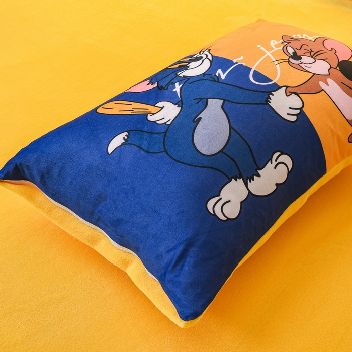 91家纺网 家纺一手货源 找家纺 ds生活馆 2026新款大版卡通水晶绒牛奶绒单被套 猫和老鼠