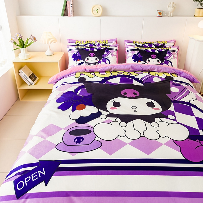 91家纺网 家纺一手货源 找家纺 ds生活馆 2026新款大版卡通水晶绒牛奶绒单被套 魔法库洛米