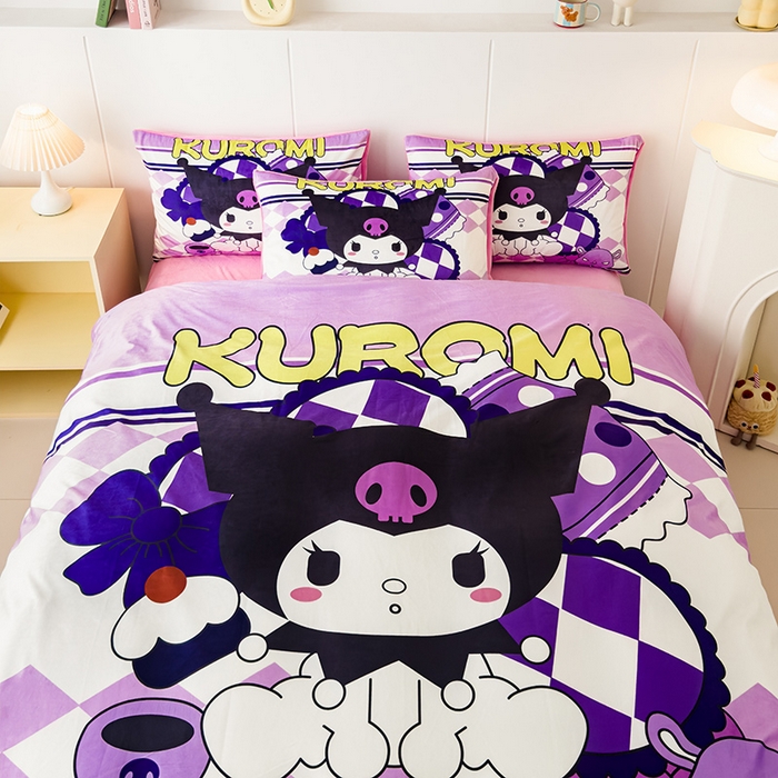 91家纺网 家纺一手货源 找家纺 ds生活馆 2026新款大版卡通水晶绒牛奶绒单被套 魔法库洛米