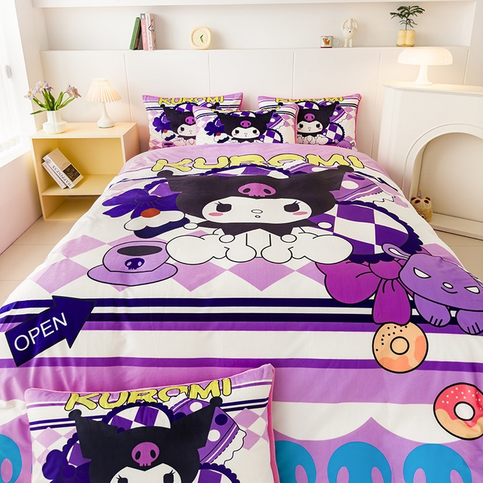 91家纺网 家纺一手货源 找家纺 ds生活馆 2026新款大版卡通水晶绒牛奶绒单被套 魔法库洛米