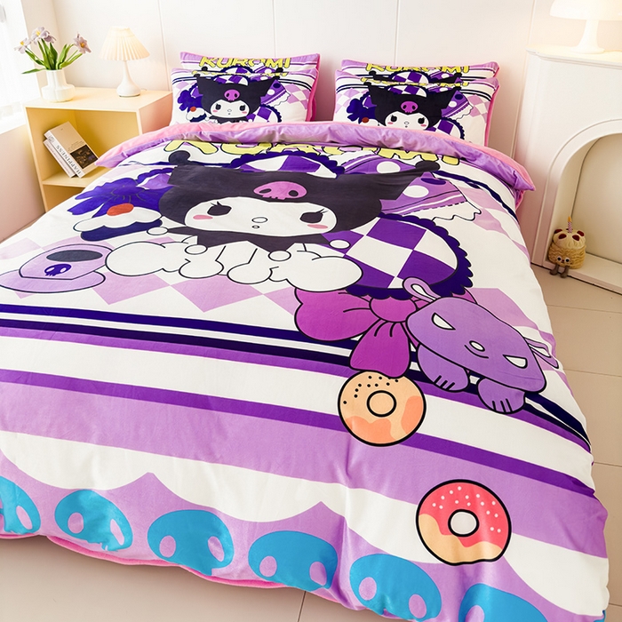 91家纺网 家纺一手货源 找家纺 ds生活馆 2026新款大版卡通水晶绒牛奶绒单被套 魔法库洛米