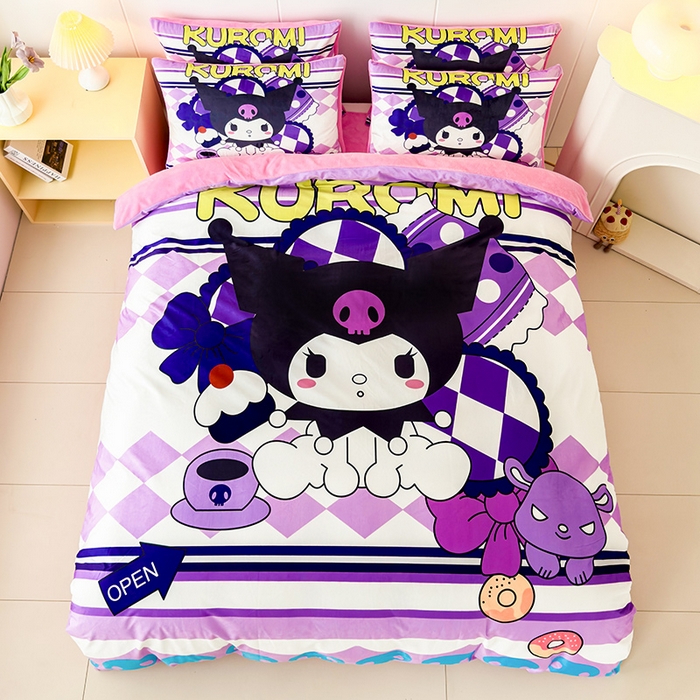 91家纺网 家纺一手货源 找家纺 ds生活馆 2026新款大版卡通水晶绒牛奶绒单被套 魔法库洛米