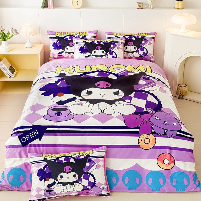 91家纺网 家纺一手货源 找家纺 ds生活馆 2026新款大版卡通水晶绒牛奶绒单被套 魔法库洛米