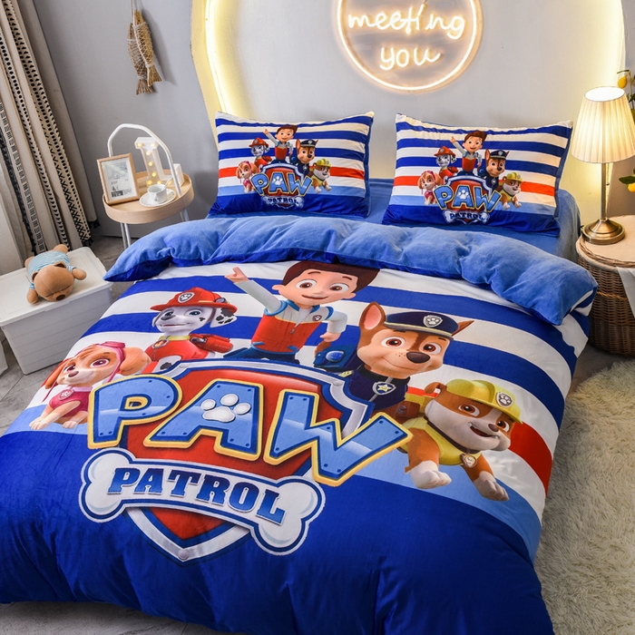 91家纺网 家纺一手货源 找家纺 ds生活馆 2026新款大版卡通水晶绒牛奶绒单被套 特工队