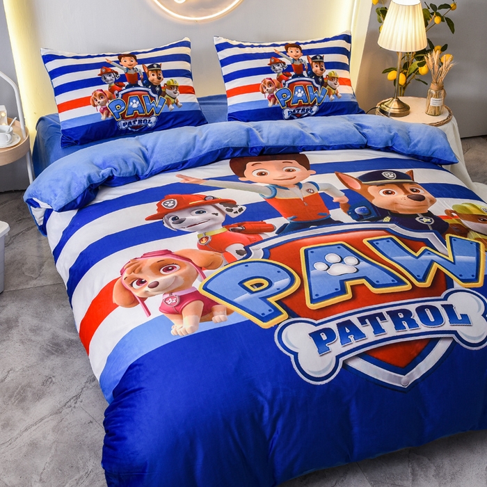 91家纺网 家纺一手货源 找家纺 ds生活馆 2026新款大版卡通水晶绒牛奶绒单被套 特工队