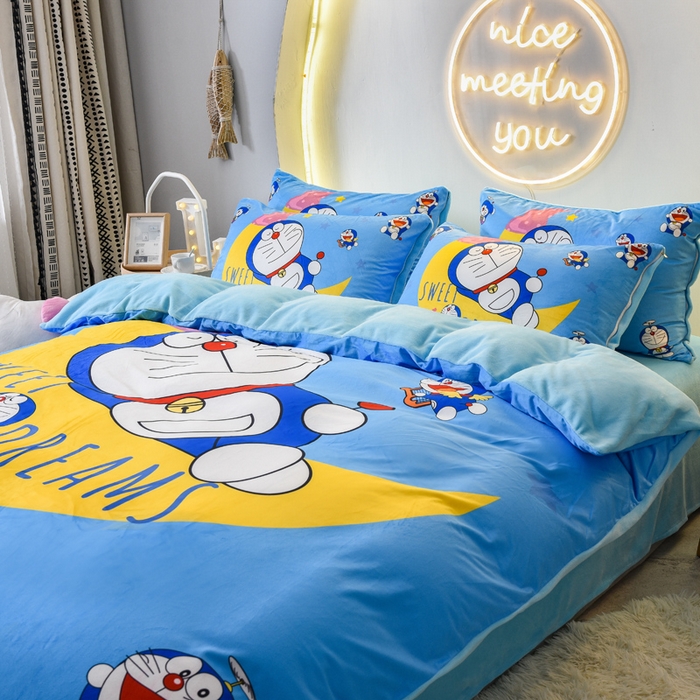 ds生活馆 2026新款大版卡通水晶绒牛奶绒单被套 晚安叮当