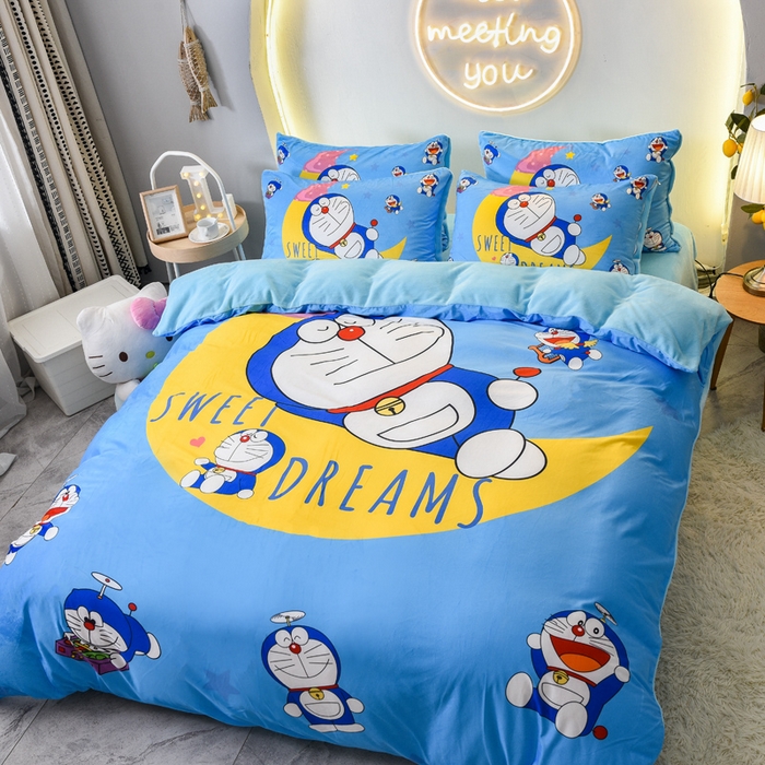 91家纺网 家纺一手货源 找家纺 ds生活馆 2026新款大版卡通水晶绒牛奶绒单被套 晚安叮当