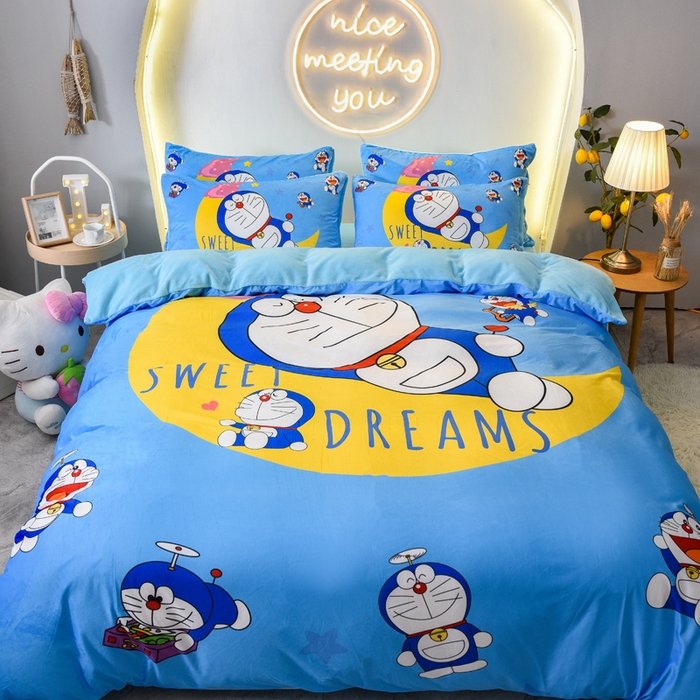 91家纺网 家纺一手货源 找家纺 ds生活馆 2026新款大版卡通水晶绒牛奶绒单被套 晚安叮当