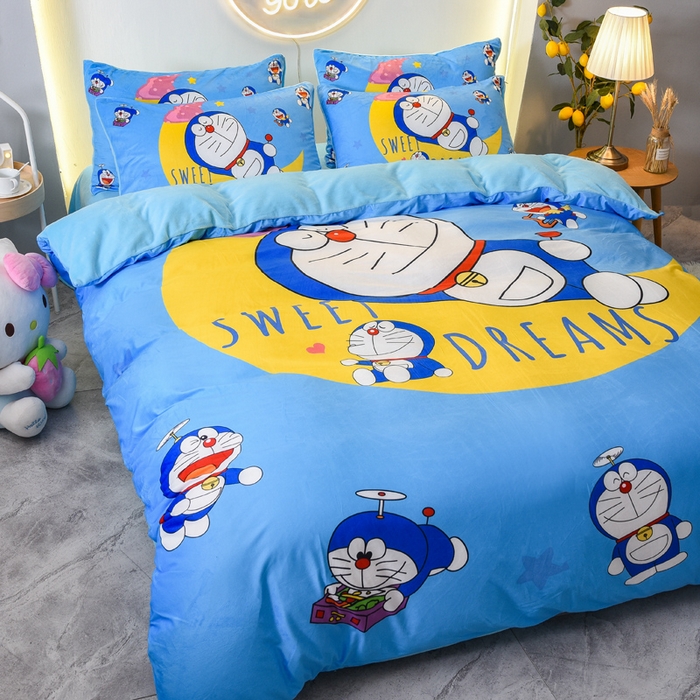 91家纺网 家纺一手货源 找家纺 ds生活馆 2026新款大版卡通水晶绒牛奶绒单被套 晚安叮当