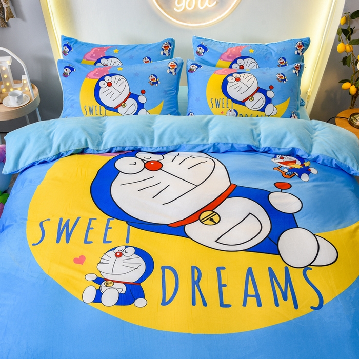 91家纺网 家纺一手货源 找家纺 ds生活馆 2026新款大版卡通水晶绒牛奶绒单被套 晚安叮当