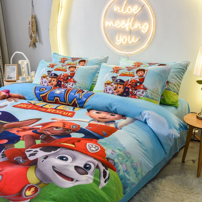 ds生活馆 2026新款大版卡通水晶绒牛奶绒单被套 汪汪队