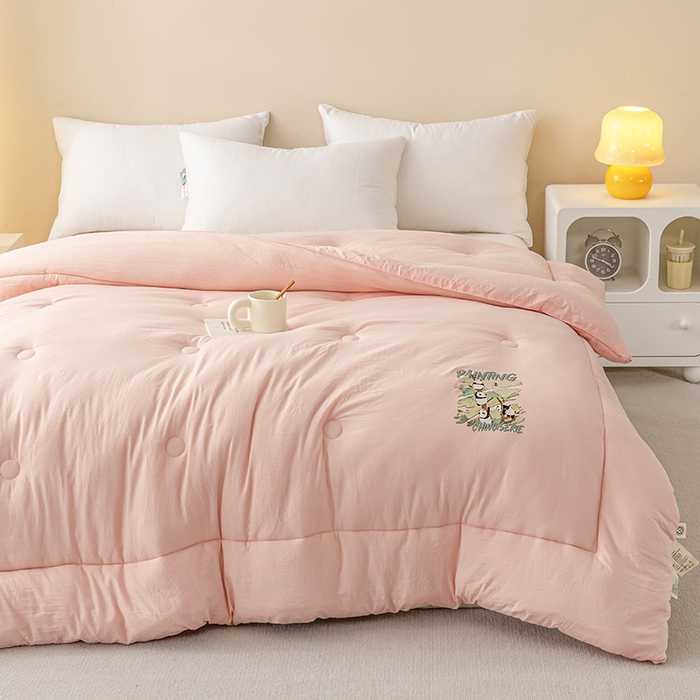 91家纺网 家纺一手货源 找家纺 帕芬鸟家纺 2025新款超柔水洗棉大豆被子被芯 玉色