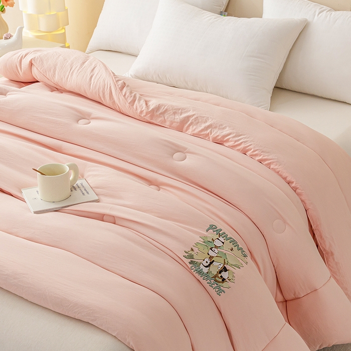 91家纺网 家纺一手货源 找家纺 帕芬鸟家纺 2025新款超柔水洗棉大豆被子被芯 玉色