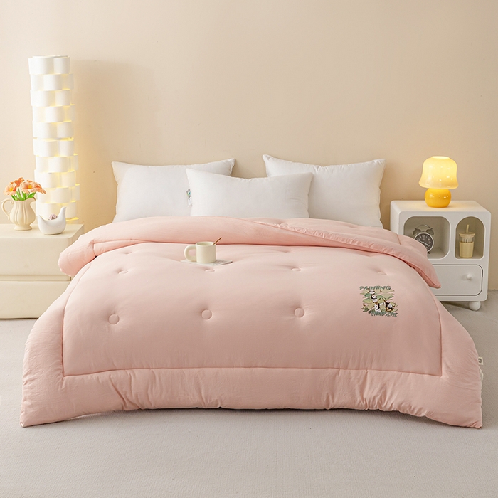 91家纺网 家纺一手货源 找家纺 帕芬鸟家纺 2025新款超柔水洗棉大豆被子被芯 玉色