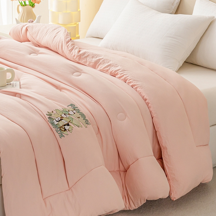 91家纺网 家纺一手货源 找家纺 帕芬鸟家纺 2025新款超柔水洗棉大豆被子被芯 玉色