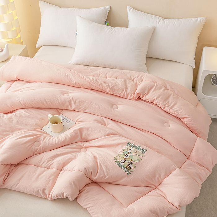 91家纺网 家纺一手货源 找家纺 帕芬鸟家纺 2025新款超柔水洗棉大豆被子被芯 玉色