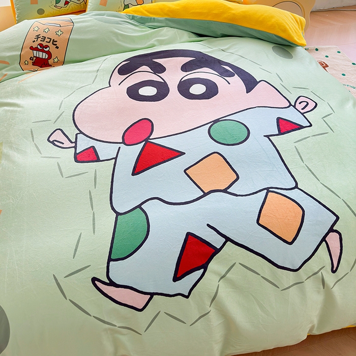 91家纺网 家纺一手货源 找家纺 ds生活馆 2026新款大版卡通水晶绒牛奶绒单被套 小新