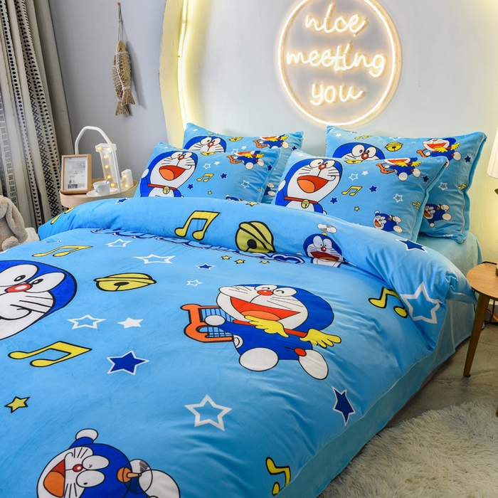 ds生活馆 2026新款大版卡通水晶绒牛奶绒单被套 音乐叮当