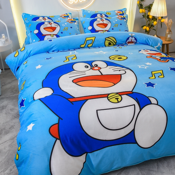 91家纺网 家纺一手货源 找家纺 ds生活馆 2026新款大版卡通水晶绒牛奶绒单被套 音乐叮当