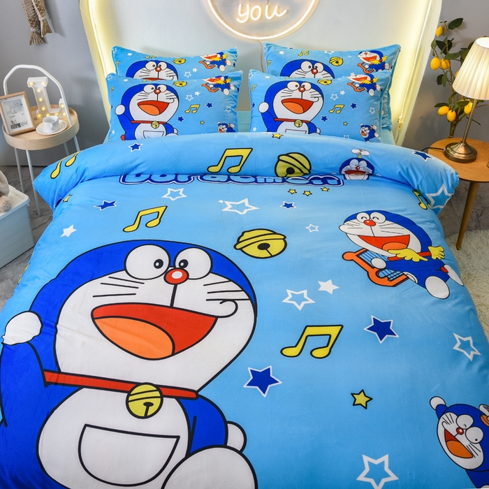 91家纺网 家纺一手货源 找家纺 ds生活馆 2026新款大版卡通水晶绒牛奶绒单被套 音乐叮当