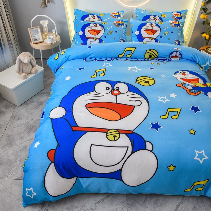 91家纺网 家纺一手货源 找家纺 ds生活馆 2026新款大版卡通水晶绒牛奶绒单被套 音乐叮当