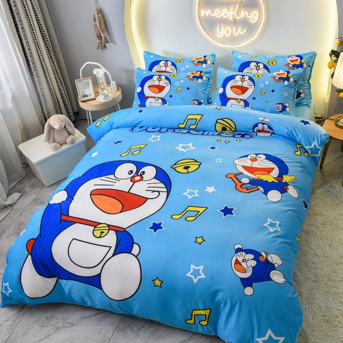 91家纺网 家纺一手货源 找家纺 ds生活馆 2026新款大版卡通水晶绒牛奶绒单被套 音乐叮当