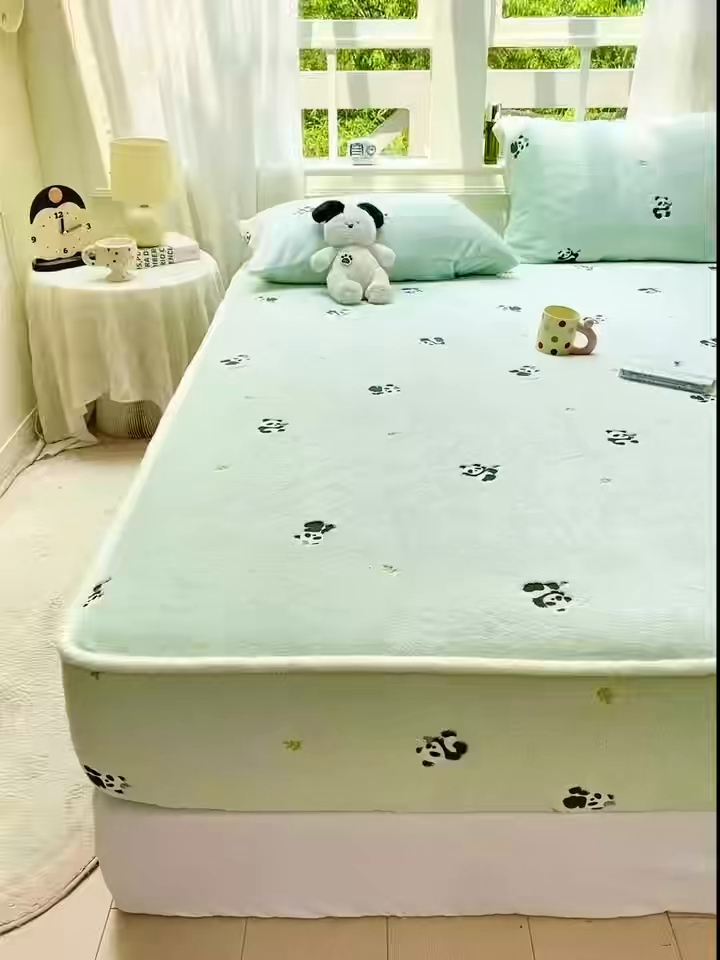 91家纺网 家纺一手货源 找家纺 （总）眠势力 2025新款250g双面绒床笠单件三件套刺绣款高克重牛奶绒床垫保护套