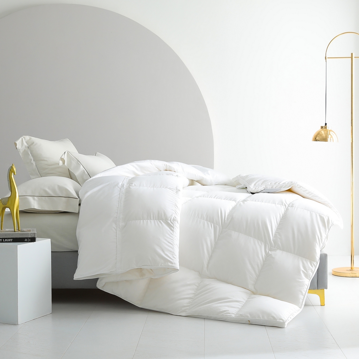 91家纺网 家纺一手货源 找家纺 傲蕾良品 2025新款国货之光华西医学“助眠一号”柔赛丝95%白鹅绒被 白苏