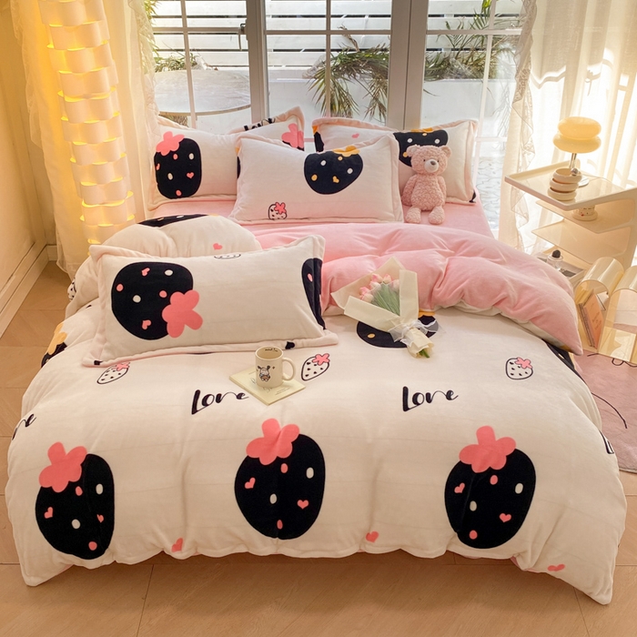 91家纺网 家纺一手货源 找家纺 喜梦缘 新款【带氨纶】凉感丝乳胶凉席床盖款夏被四件套 五彩缤纷