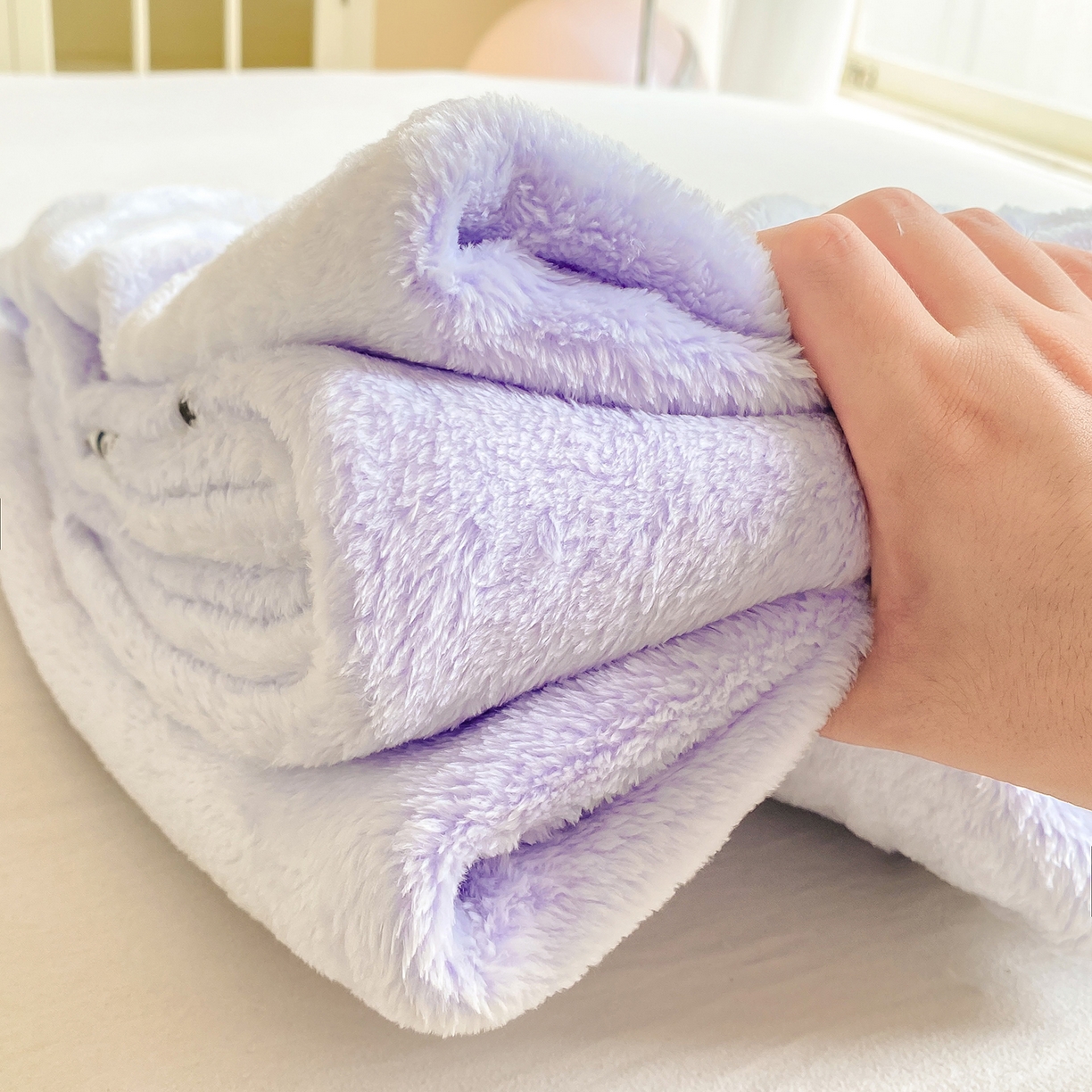 91家纺网 家纺一手货源 找家纺 眠势力 2025新款250g双面绒床笠单件三件套刺绣款高克重牛奶绒床垫保护套 熊猫紫【双面绒刺绣款】