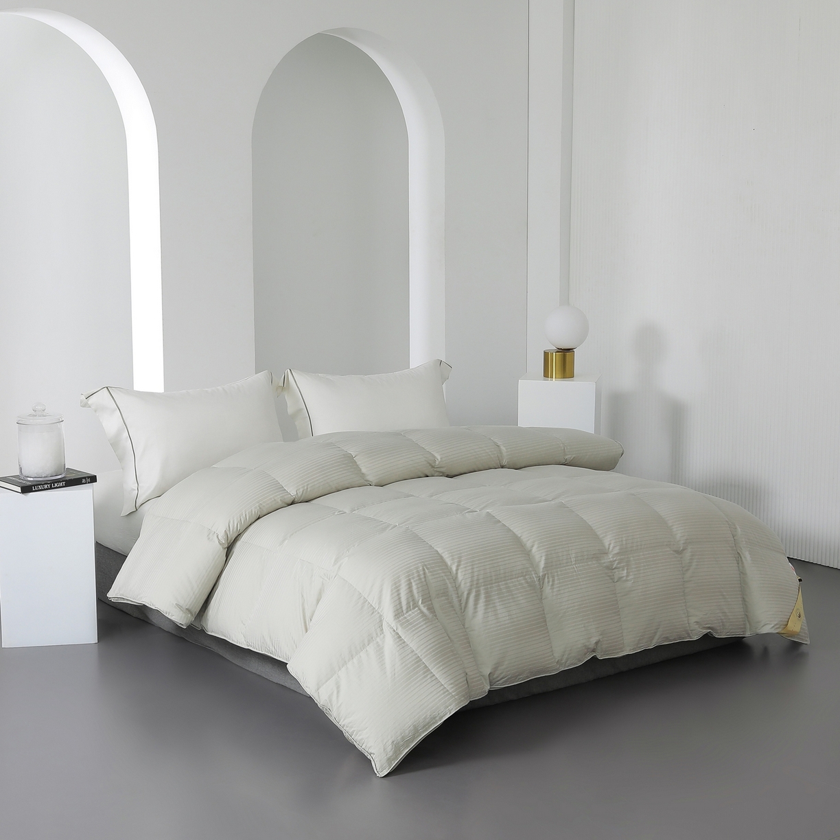 91家纺网 家纺一手货源 找家纺 （总）傲蕾良品 2025新款私享级100支全棉提花95%白鹅绒被