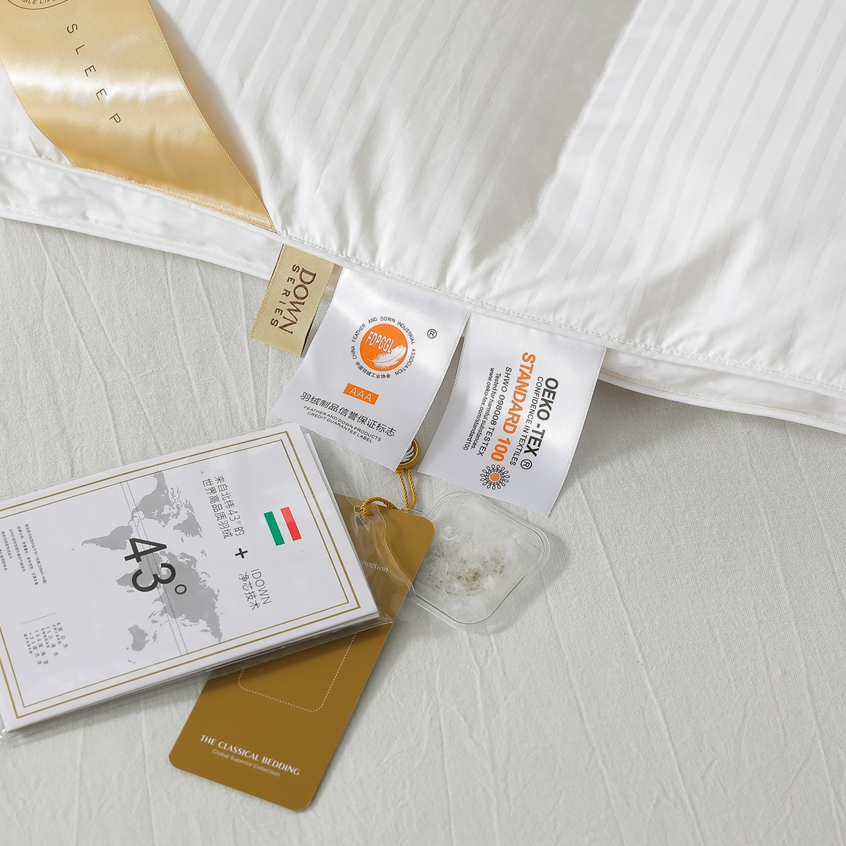 91家纺网 家纺一手货源 找家纺 傲蕾良品 2025新款私享级100支全棉提花95%白鹅绒被 布达佩斯