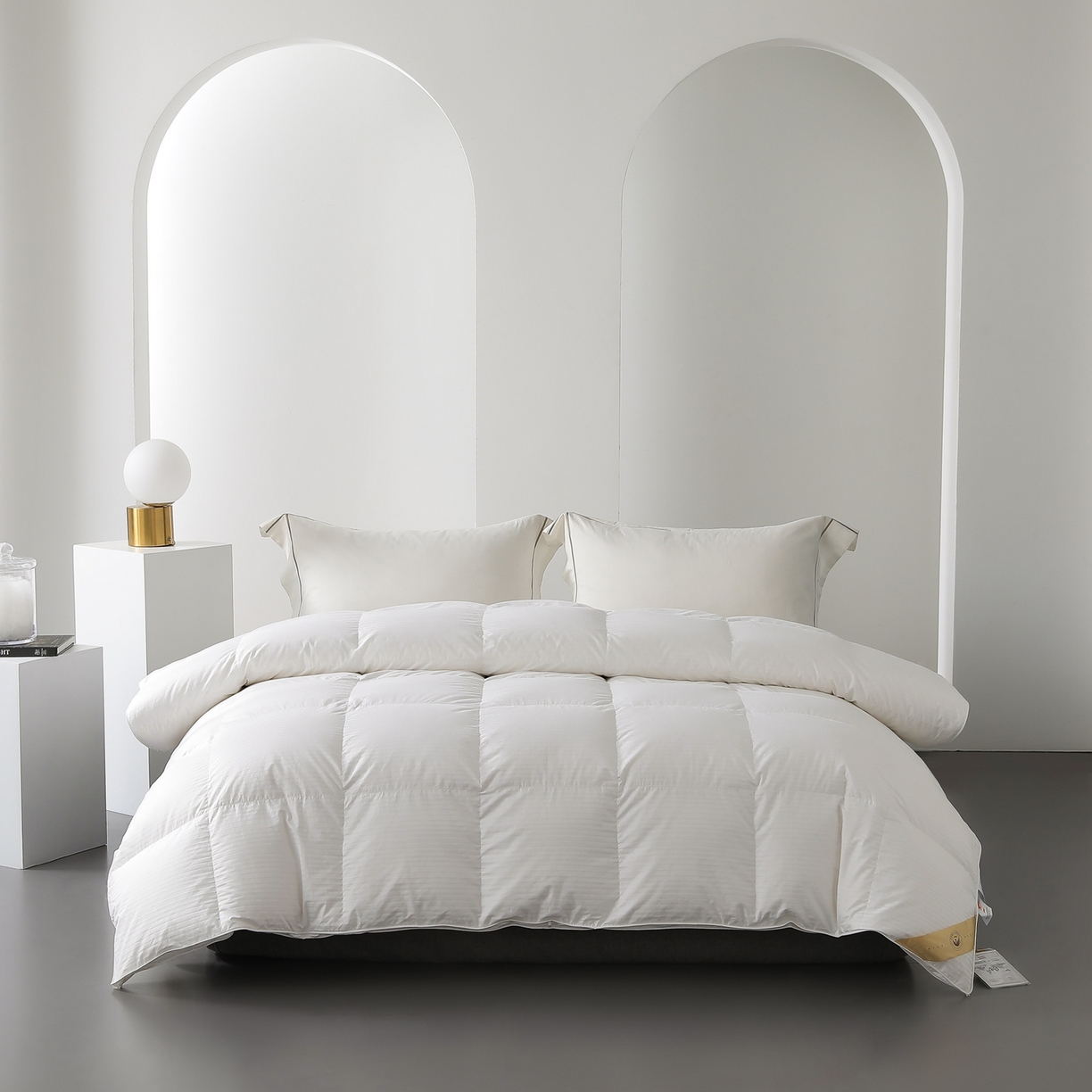 傲蕾良品 2025新款私享级100支全棉提花95%白鹅绒被 布达佩斯