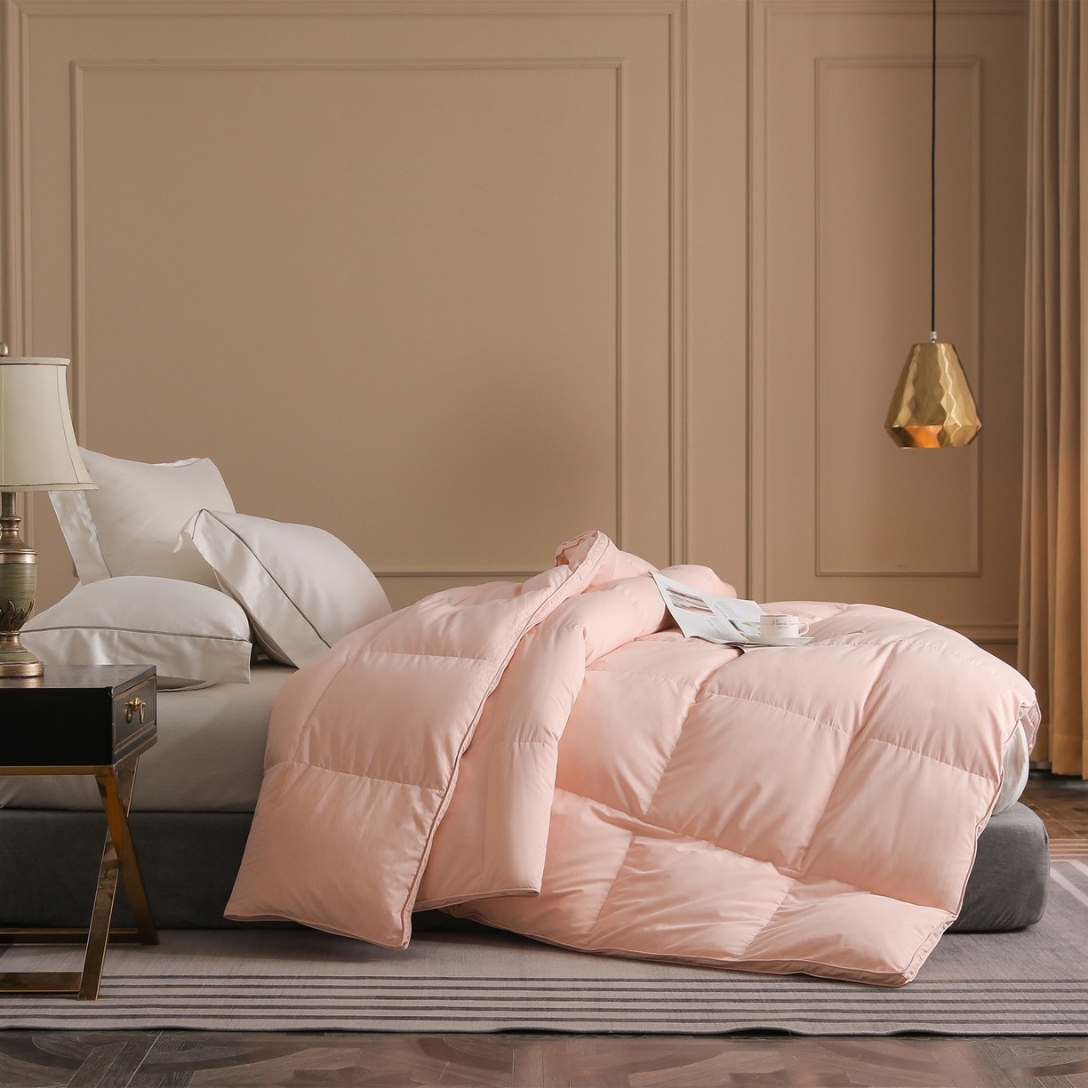 91家纺网 家纺一手货源 找家纺 （总）傲蕾良品 2025新款臻享级天丝磨毛95%白鹅绒被