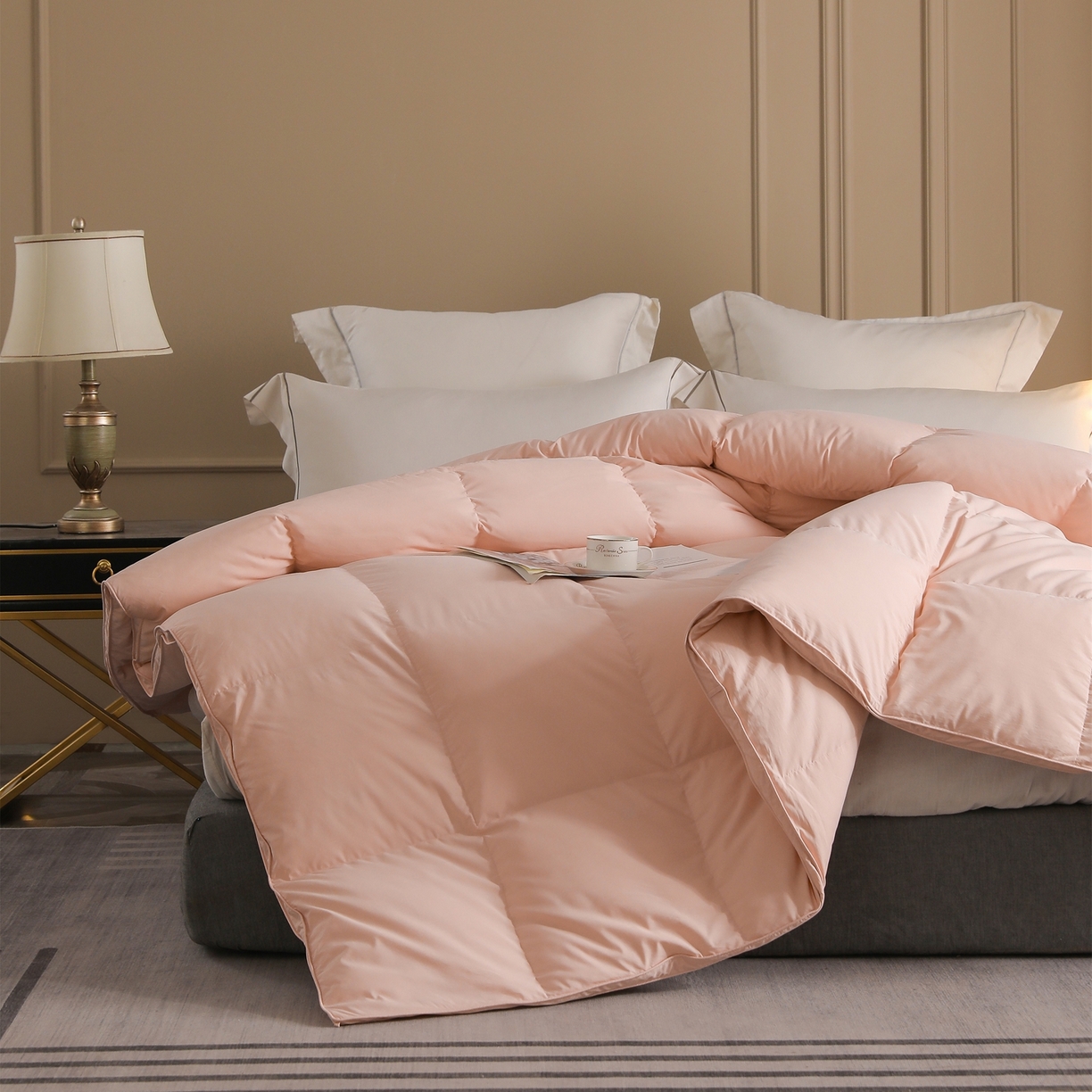 91家纺网 家纺一手货源 找家纺 （总）傲蕾良品 2025新款臻享级天丝磨毛95%白鹅绒被