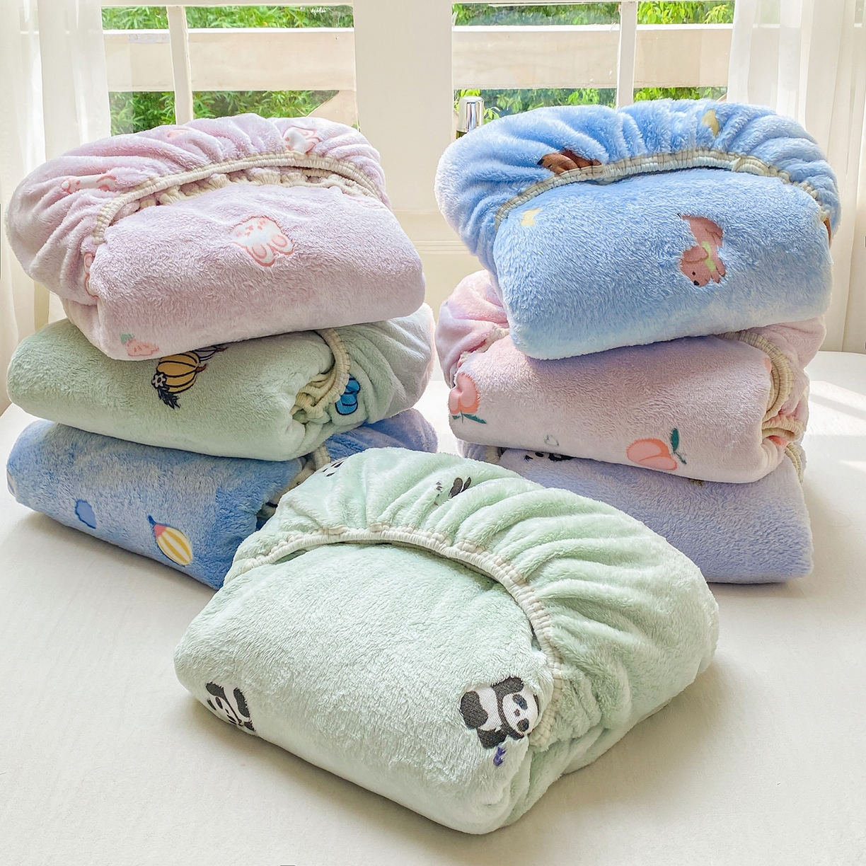 91家纺网 家纺一手货源 找家纺 眠势力 2025新款250g双面绒床笠单件三件套刺绣款高克重牛奶绒床垫保护套 组合图仅供展示不可下单