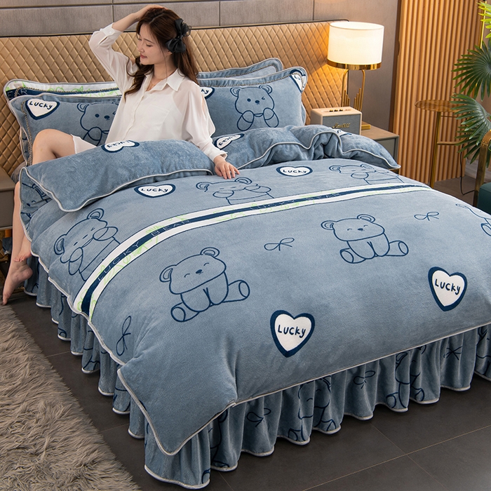 91家纺网 家纺一手货源 找家纺 （总）牵依 2025新款金貂绒四件套牛奶绒四件套