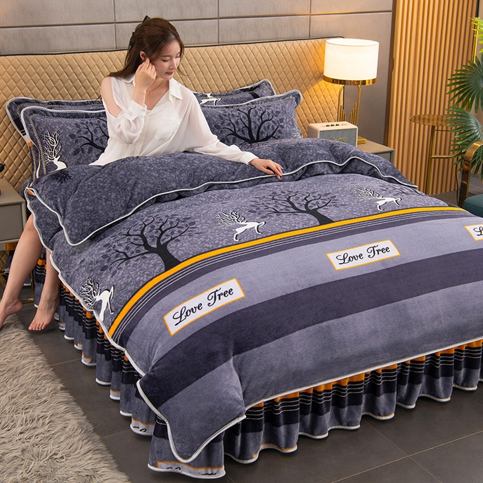 91家纺网 家纺一手货源 找家纺 （总）牵依 2025新款金貂绒四件套牛奶绒四件套