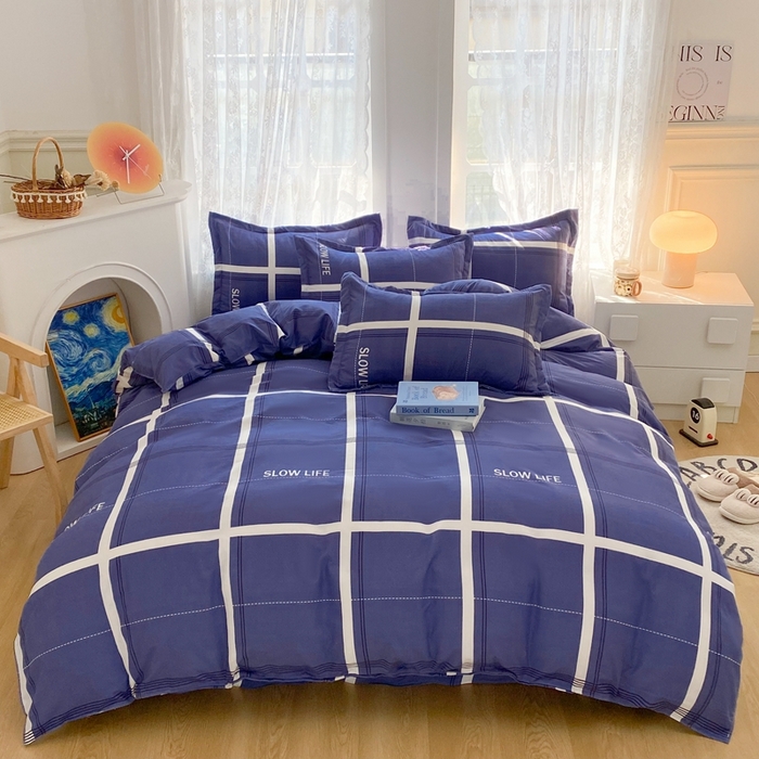 91家纺网 家纺一手货源 找家纺 （总）简冠 2025新款直播热款北欧风亲肤植物羊绒磨毛四件套 