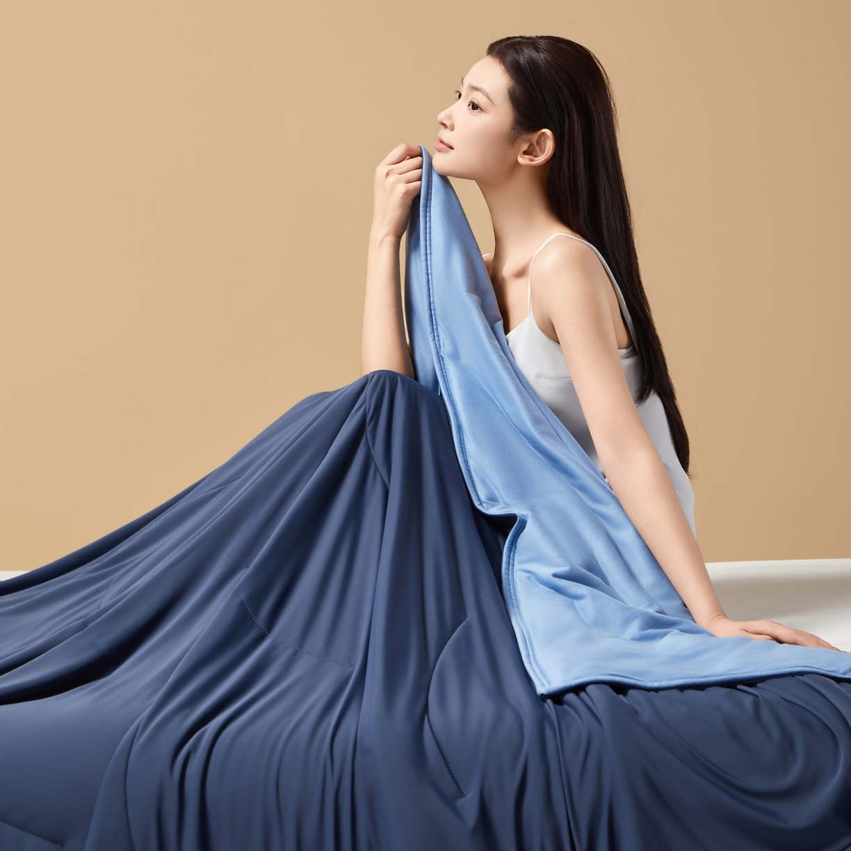 91家纺网 家纺一手货源 找家纺 （总）观月轩家纺 2025新款纯色星球同款深睡双感针织凉感夏被