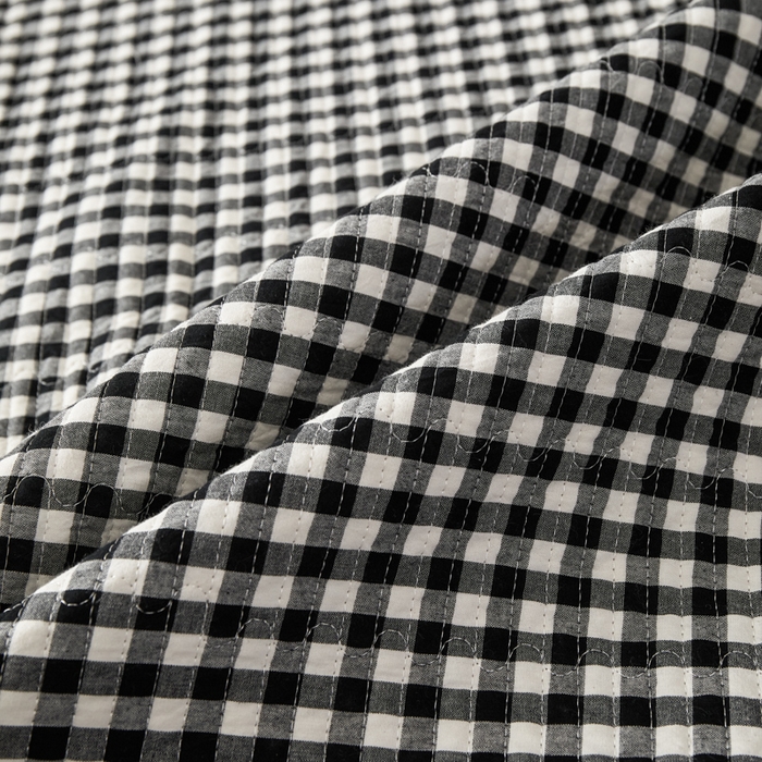 91家纺网 家纺一手货源 找家纺 佳笠家居 2025新款全棉纯棉水洗棉小格子加婴儿绒床笠单床笠单品床笠单件床笠 暖绒-黑白格