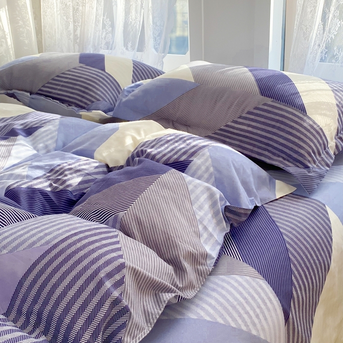 91家纺网 家纺一手货源 找家纺 （总）简冠 2025新款直播热款北欧风亲肤植物羊绒磨毛四件套 