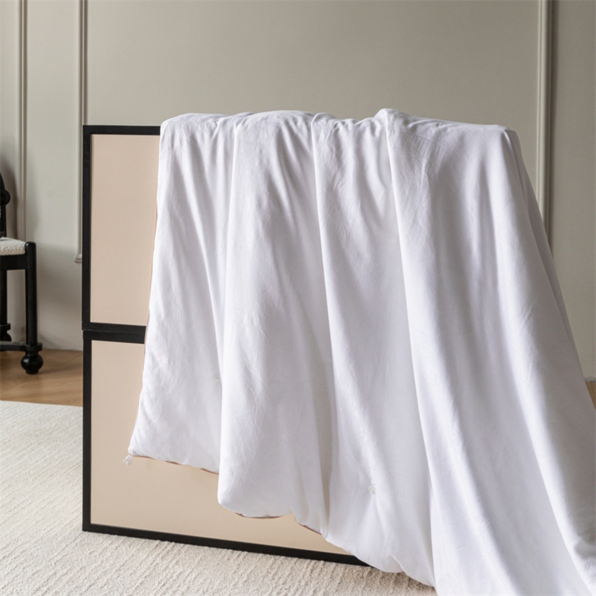 91家纺网 家纺一手货源 找家纺 缦纯蚕丝羽绒馆2025新款特级国标双宫桑蚕丝被城堡女王手工100%桑蚕丝被子春秋被夏被冬被长丝绵被子子母被保真可检测 珍珠白