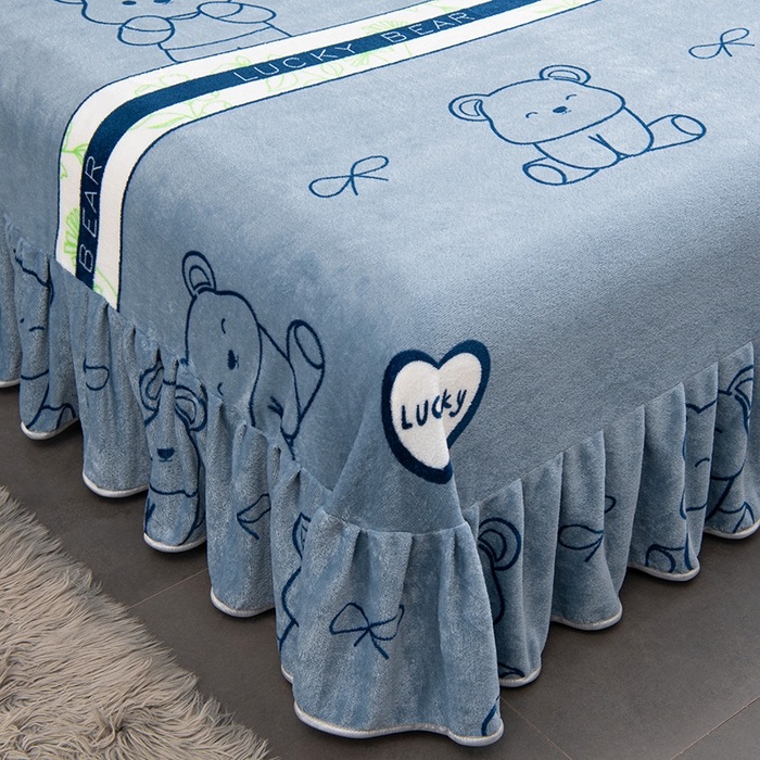 91家纺网 家纺一手货源 找家纺 牵依 2025新款金貂绒四件套牛奶绒四件套爱心小熊